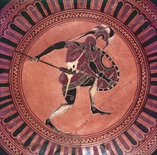Greek Warrior Painted Siana Cup, c6th century BC.