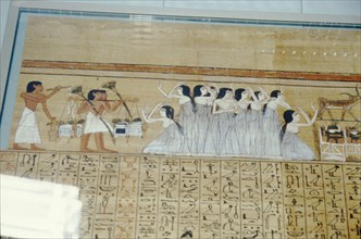 Papyrus of Ani,  Mourners Ancient Egyptian Funeral Procession, c1250 BC. Artist: Unknown.