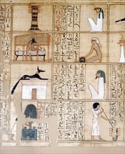 Papyrus, Embalming, Anubis, Ancient Egyptian, c10th century BC. Artist: Unknown.