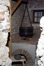 Roman Kitchen with Stove and Cooking Pot, c20th century. Artist: Unknown.