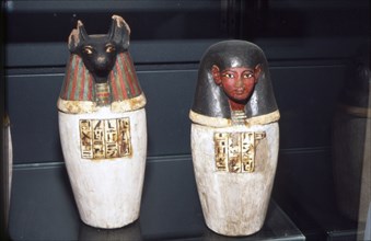 Anubis Canopic Jars, 22nd Dynasty, c1550BC-1069 BC. Artist: Unknown.
