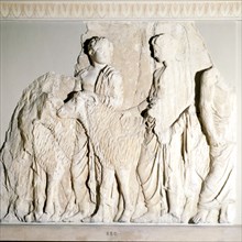 Parthenon Frieze, Elgin Marbles, Sacrifice Procession with Ram, c5th century BC. Artist: Phidias.
