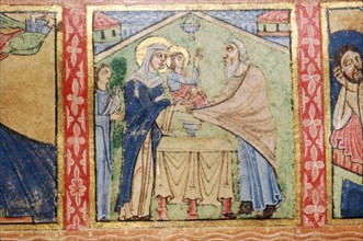 Detail of a Psalter, Presentation of Jesus in the Temple, c1140. Artist: Unknown.