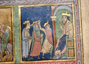Detail from a Psalter the Magi and Herod, c1140. Artist: Unknown.
