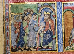 Detail from a Psalter, The Jews before Herod, c1140. Artist: Unknown.