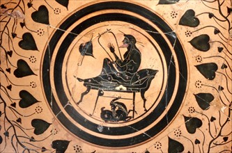 Greek Vase, Lyre Player, c6th century.
