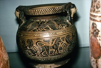 Orientalising Vase with Harpy, Sphinx and Lion, c6th century BC.