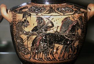 Athena drives Chariot with Herakles, c6th century BC.