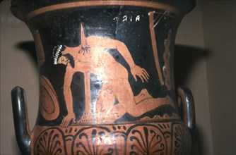 Suicide of Ajax, Etruria, Red-figured Krater, 400BC-350BC. Artist: Unknown.