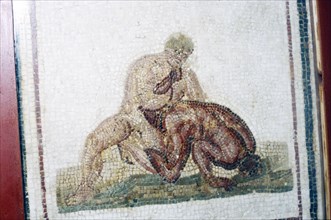 Roman Mosaic Wrestlers, c2nd-3rd century.  Artist: Unknown.