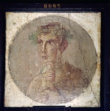 Roman Portait of a Young Man from Pompeii, c1st century.  Artist: Unknown.