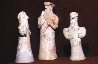 Terracotta group of King and Priests, Third Dynasty of Ur, 2100 BC-2000 BC.  Artist: Unknown.