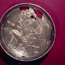 Sassanian Silver-Gilt Dish, King Hunts Boar, c 3rd-7th century Artist: Unknown.