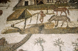 Roman Mosaic of horses drinking, c2nd-3rd century Artist: Unknown.