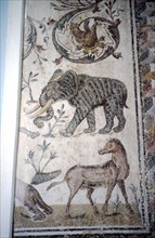 Roman Mosaic of Elephant, Horse and Bear, c2nd-3rd century Artist: Unknown.