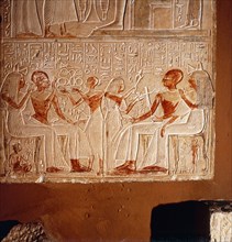 Egyptian relief, A Funerary banquet. Artist: Unknown.