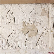Craftsmen at Work, Blacksmiths, Carriage-Maker and one asleep, c1372BC-1354BC. Artist: Unknown.