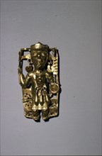 Aztec Gold Pendant of a Ruler with ritual regalia, Mixtec, 1200-1521. Artist: Unknown.