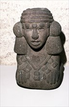 Aztec stone head of Rain God Tlaloc, 1300-1521. Artist: Unknown.