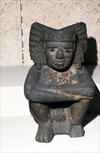 Aztec stone figure of seated Fire-God Xiuhtecuhtli, 1300-1521. Artist: Unknown.