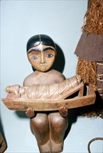 Woman holding Cradle, Salish Tribe, Pacific Northwest Coast Indian. Artist: Unknown.