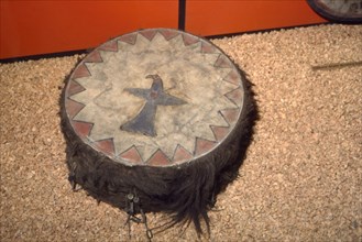 Winnebago Tribe, North American Indian Double headed Drum. Artist: Unknown.