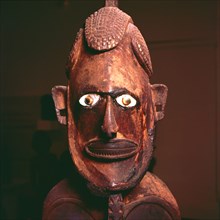 Wooden figure from New Ireland, Melanesia. Artist: Unknown.