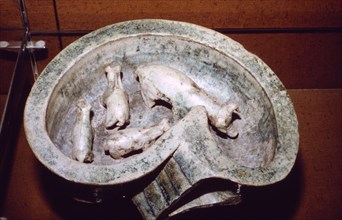 Chinese Pottery Model of Pigs in a Pigsty, 1st-3rd century. Artist: Unknown.
