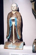 Chinese Pottery Ridge Tile figure of Buddhas disciple, Ming Dynasty. 16-17th century. Artist: Unknown.