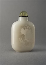 White glass snuff bottle, China, Qing dynasty, 1644-1911. Creator: Unknown.