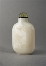 White glass snuff bottle, China, Qing dynasty, 1644-1911. Creator: Unknown.