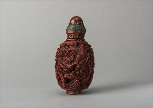 Lacquer snuff bottle, China, Qing dynasty, 1644-1911. Creator: Unknown.