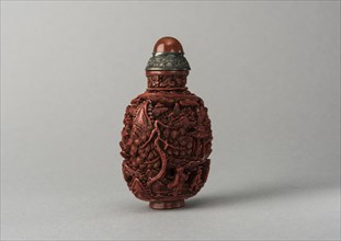 Lacquer snuff bottle, China, Qing dynasty, 1644-1911. Creator: Unknown.