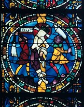 The Flagellation, stained glass, Chartres Cathedral, France, 1194-1260. Artist: Unknown