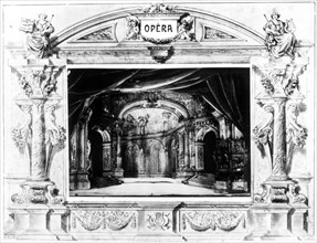 Set design for Mozart's Don Giovanni, 1875. Artist: Unknown