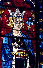 Solomon, stained glass, Chartres Cathedral, France, 1194-1260. Artist: Unknown