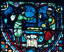 The Bakers, stained glass, Chartres Cathedral, France, 1194-1260. Artist: Unknown