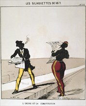 'L'Ordre et la Constitution', 1871. from series 'Les Silhouettes de 1871'. Paris Commune, 1871.  Artist: Moloch