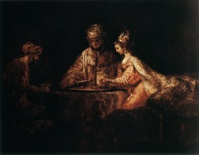 'Assuerus, Haman and Esther', 1660. Artist: Rembrandt Harmensz van Rijn