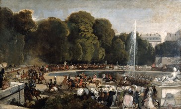 'Entry of the Duchess of Orleans in the garden of Tuileries', 1841. Artist: Eugene Louis Lami