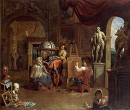 Artist studio scene, (1680-1720?).  Artist: Gerard Thomas