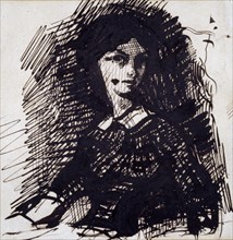 'Portrait of Jeanne Duval', mid 19th century. Artist: Charles Pierre Baudelaire