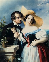 'Flirt', 1841. Artist: Miklos Barabas