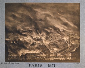 Paris in flames, 1871. Artist: Unknown
