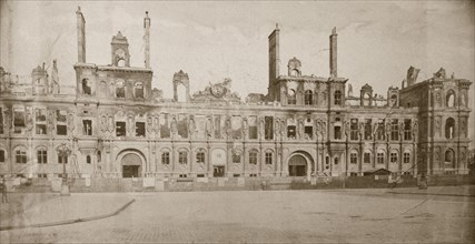 Ruins of the Hotel de Ville, Paris, May 1871. Artist: Unknown