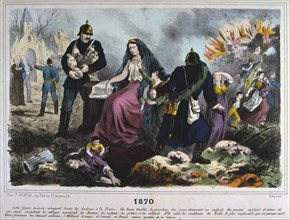 Allegory of France of 1870, Franco-Prussian war, 1870-1871.  Artist: Anon