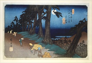 'Full Moon at Mochizuki', from 69 stations of Kisokaido, 1832. Artist: Ando Hiroshige