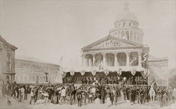 Enlistment of volunteers into the National Guard, Place du Pantheon, Paris, 1870-1871. Artist: Unknown
