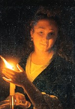 'Woman with Candle', late 1660s. Artist: Godfried Schalcken