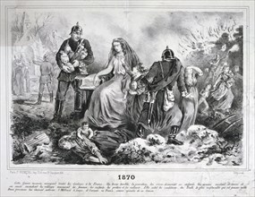 Allegorical cartoon, Franco-Prussian War, 1870-1871. Artist: Anon